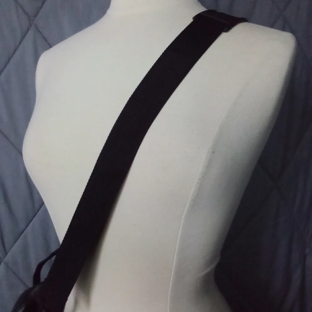 Vintage Black Leather Briefcase Style Crossbody Bag Stylish Laptop Carrying Bag